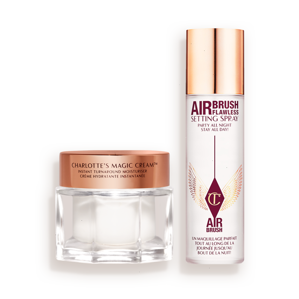 CHARLOTTE’S MAGIC CREAM & SETTING SPRAY DUO - SKINCARE & MAKEUP KIT