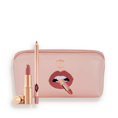 PILLOW TALK LIP KIT & MAKEUP BAG - ICONIC MAKEUP KIT